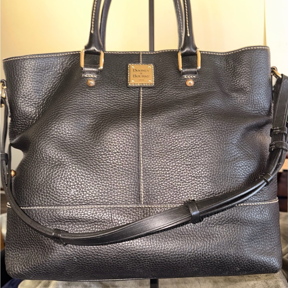 Dooney & Bourke Black Pebbled Leather Chelsea Tote